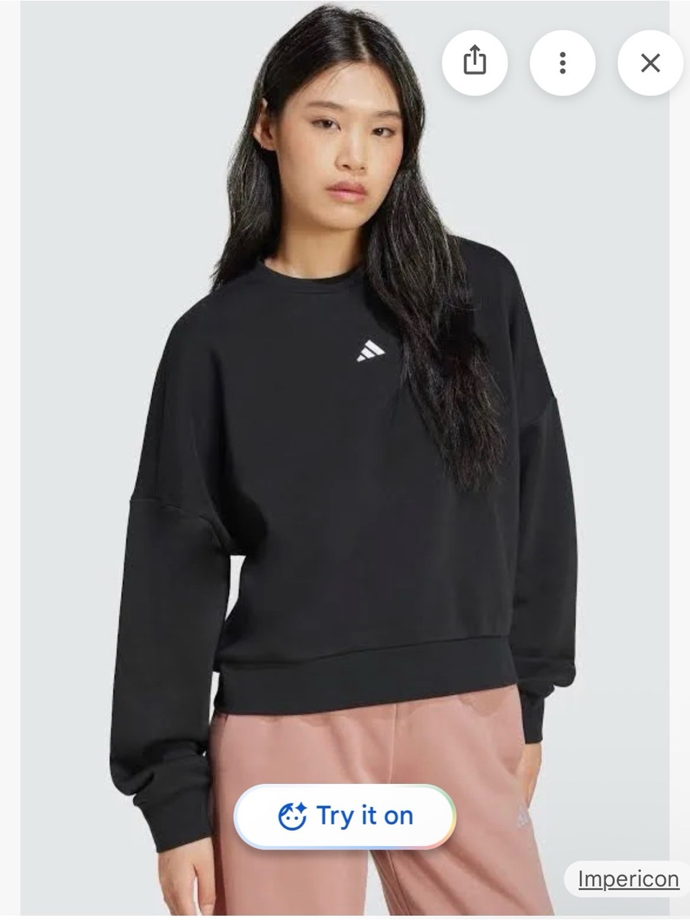 adidas Black Crewneck Sweatshirt with White Logo